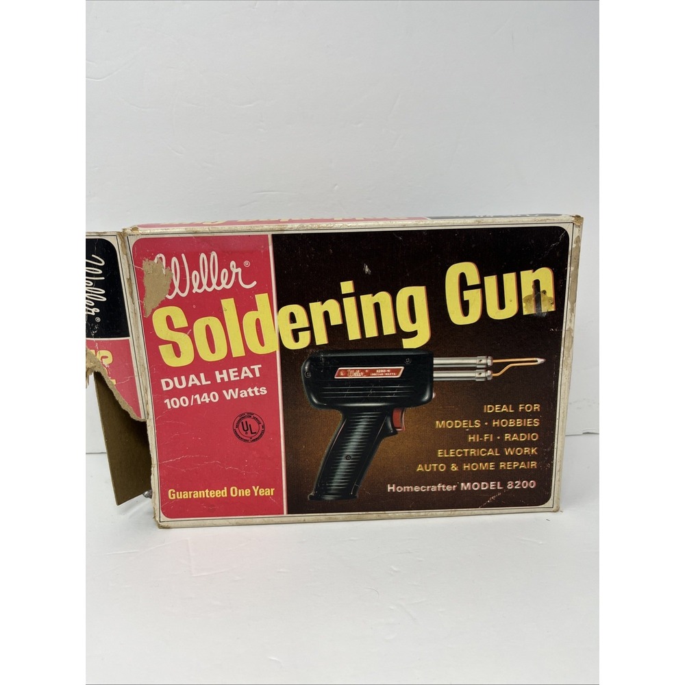 Weller 8200PK Soldering Gun Kit 100/140W Dual Heat Vintage w Case and Papers